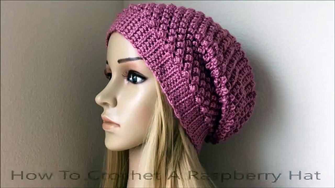 How To Crochet A Raspberry Stitch Hat, Lilus Handmade Corner Video # 84