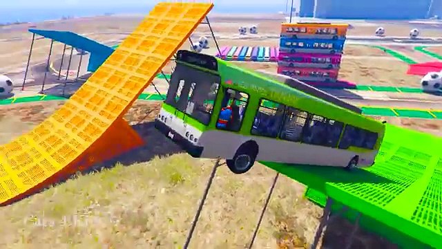 Learn Color Bus on Car w Spiderman Cars Cartoon for Kids & Colors for Children Nursery Rhymes