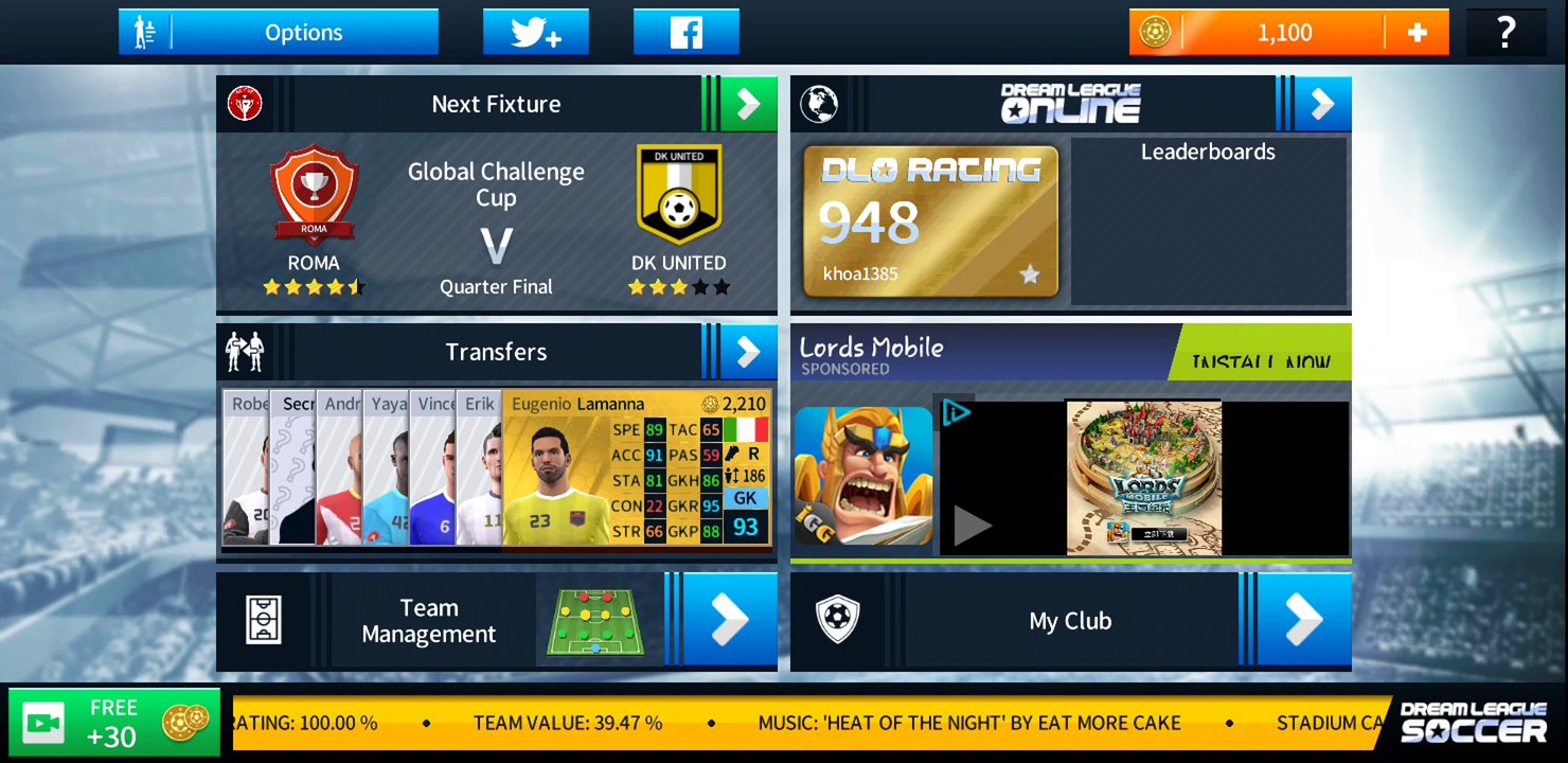 Dream League 2018 IOS Android - Season 1 - Game 20