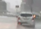Motorist Drives Through Intense Hailstorm in Legnano