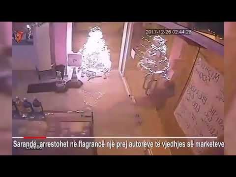 Pamjet e grabitjes se nje marketi ne Sarande