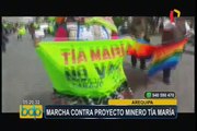 Arequipa: manifestantes marchan contra proyecto minero Tía María