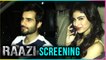 Mouni Roy And Karan Tacker SPOTTED AT Raazi Movie Screening With Alia Bhatt | TellyMasala
