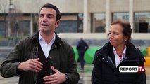 Report TV - Tiranë, në sheshin Skënderbej vendosen 41 stola shumëngjyrësh të stilit vjenez