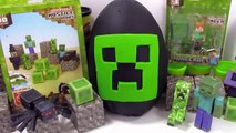 Giant Minecraft Creeper Play Doh Surprise Egg with Minecraft Hangers and Mini Figures