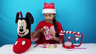 HUGE Mickey Mouse Stocking Surprise Shopkins Ornaments Fashems Doc McStuffins|B2cutecupcakes