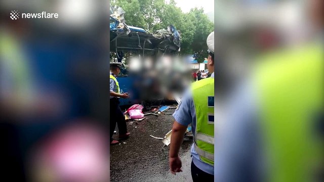 One dead as truck collides head-on with bus in horror crash