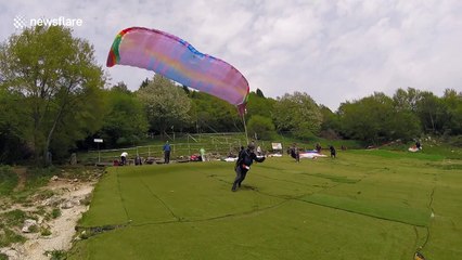 British paraglider has lucky escape after failing to take off