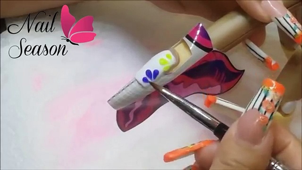 Uñas acrilicas 3d bajo relieve faciles paso a paso acrilish