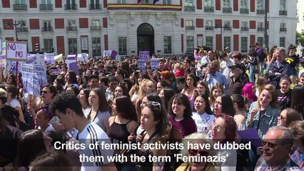 Students protest violence against women in Madrid