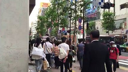 Walking around Shibuya station to Yoyogi park in Tokyo, Japan.