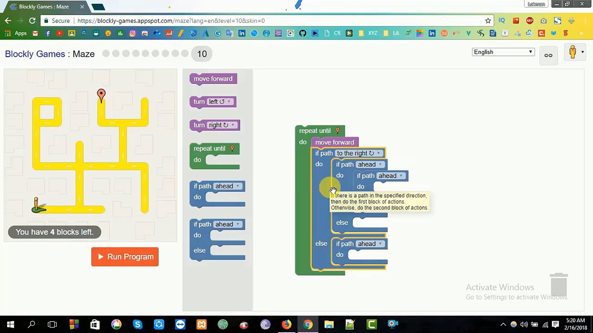 How to Solve Blockly Games Maze Level 10 - video dailymotion