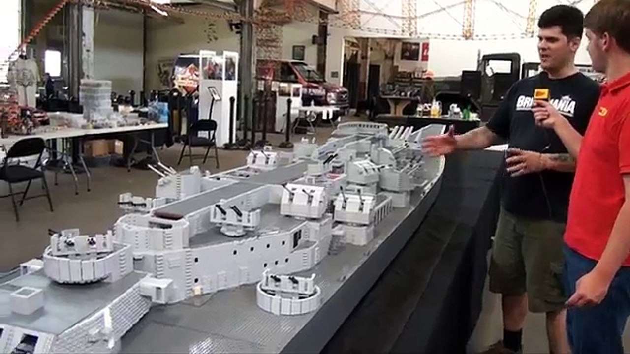 Massive LEGO USS Missouri WWII Battleship by Brickmania