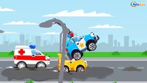 Çocuklar İçin Bedava Araba Çizgi Filmi - Birçok Kazaya Sebep Olan Mor Hırsız Arabanın Kahraman Polis Arabası tarafından Kovalandığı Online Videoyu İzleyin