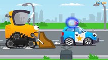 Çocuklar İçin Çizgi Filmin Bu Bölümünde Buldoze, Polis Arabasına Tuzak Kuran Yaramaz Yarış Arabasını Yakalıyor - Bedava Online İzleyin