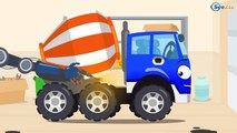 Çocuklar İçin Bedava Online Araba Çizgi Filmini İzleyin - Araba Galerisinden Çıkar Çıkmaz Mavi Çimento Mikserinin Kazası
