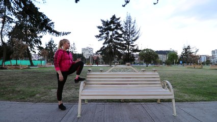 Flexible Girl Does Handstand on Bench