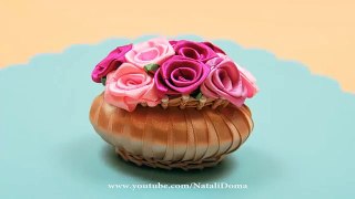 Корзиночка с Цветами из Лент и Мыла / DIY: Flowers basket of ribbons and soap ✿ NataliDoma