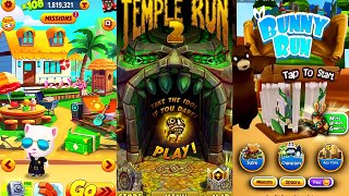 Talking Tom Gold Run VS Temple Run 2 VS Bunny Run Android iPad iOS Gameplay HD