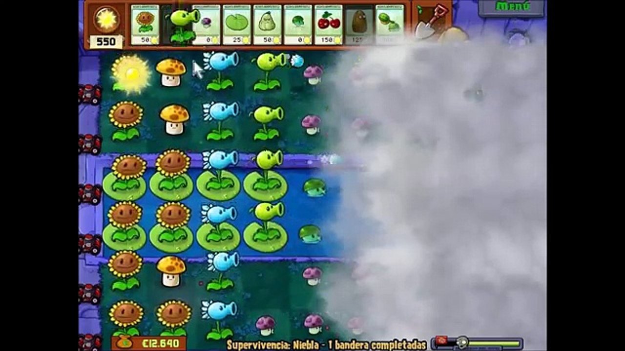 Plantas vs Zombies 2 - Parte 34 - Supervivencia Niebla -mustache - future -Gameplay
