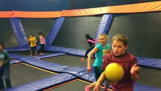 Dodge Ball Fight on Trampolines at SkyZone Trampoline Park