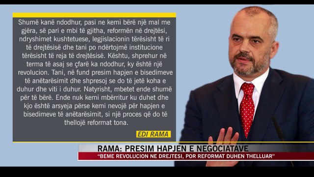 Rama: Presim hapjen e negociatave - News, Lajme - Vizion Plus