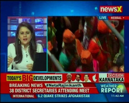 Karnataka Elections 2018 Chhattisgarh Chief Minister Raman Singh holds a road show in Hebbal