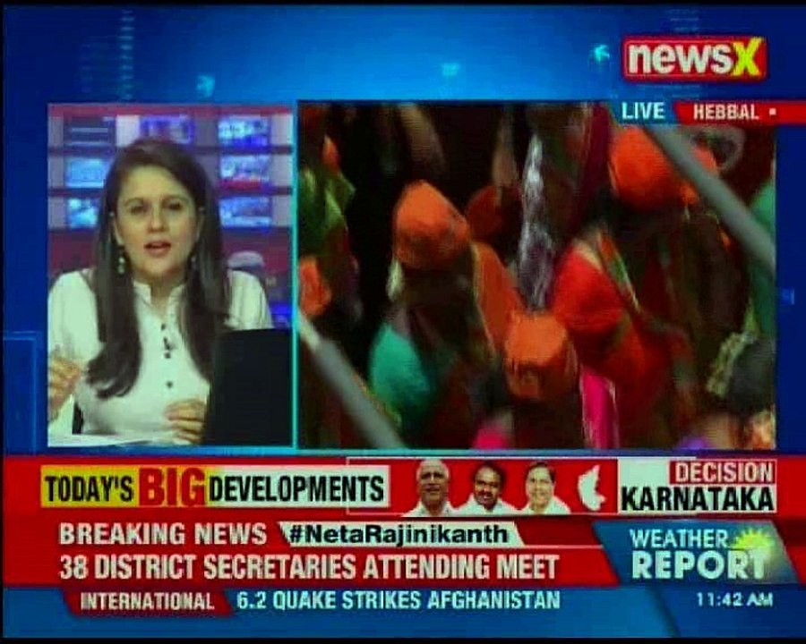 Karnataka Elections 2018 Chhattisgarh Chief Minister Raman Singh holds a road show in Hebbal