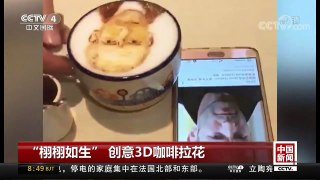 [中国新闻]“栩栩如生”创意3D咖啡拉花 | CCTV中文国际