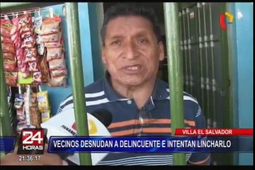 VES: vecinos desnudan a delincuente y lo atan a poste por robar a escolar