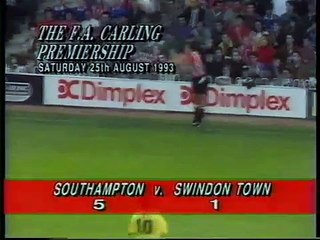 Southampton - Swindon Town 25-08-1993 Premier League