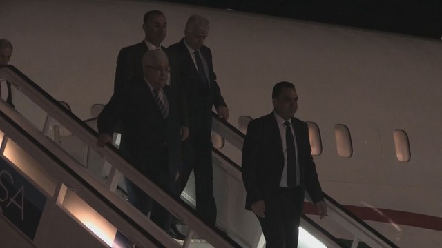 El líder palestino Mahmud Abás llegó a Cuba para reunirse con Díaz-Canel