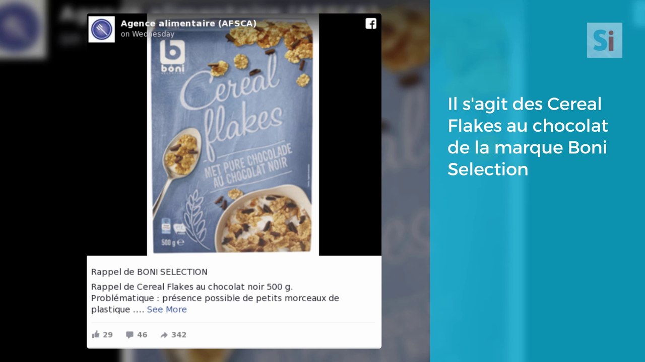 Colruyt: les Cereal Flakes de Boni Selection retirées de la vente.