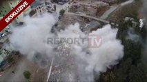 Report TV - Pamje me dron nga shpërthimi i komanduar i 5-katëshit në Fier