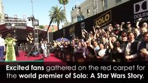 Millennium Falcon on red carpet for Solo: A Star Wars Story