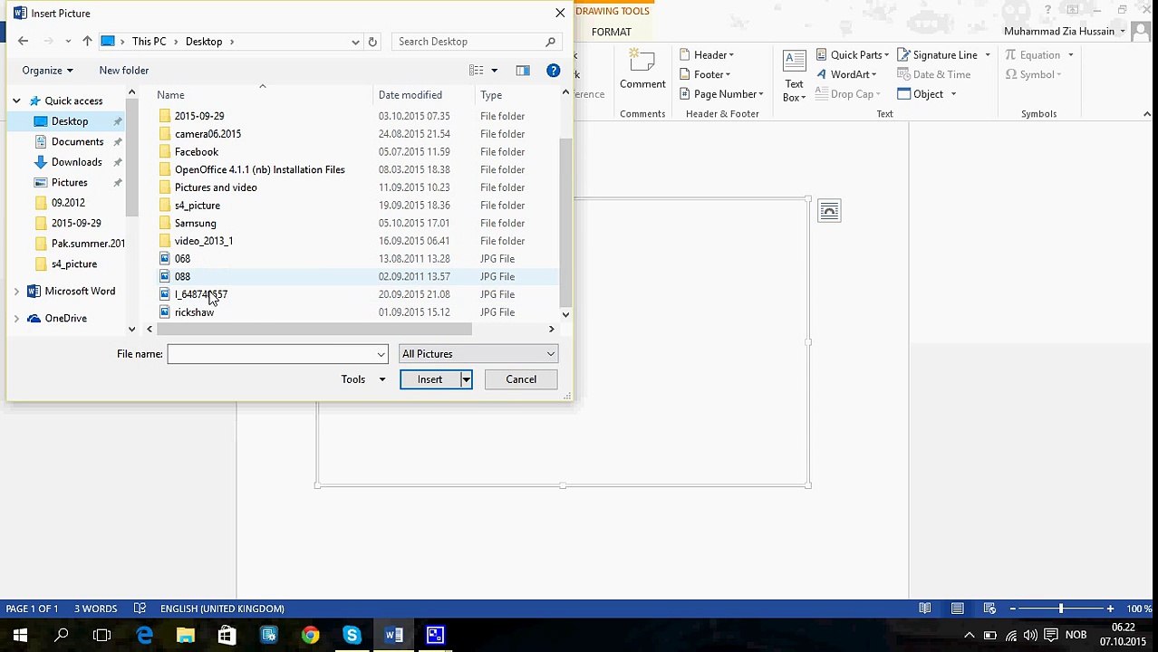 Pictures side by side in Word