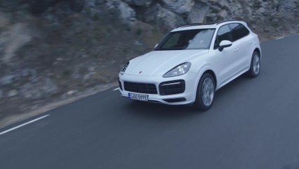 The new Porsche Cayenne E-Hybrid Driving in the country