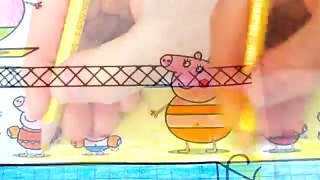 Peppa Pig and Her Family Swimming in Pool Coloring Book Pages Video for Children and Kids