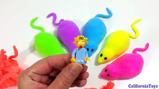 Learn Colors with Bouncing Putty Clay DIY Mouse Rainbow Colours Surprise Toys