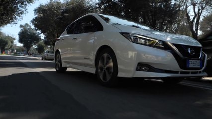 Nissan Leaf driving in Rome