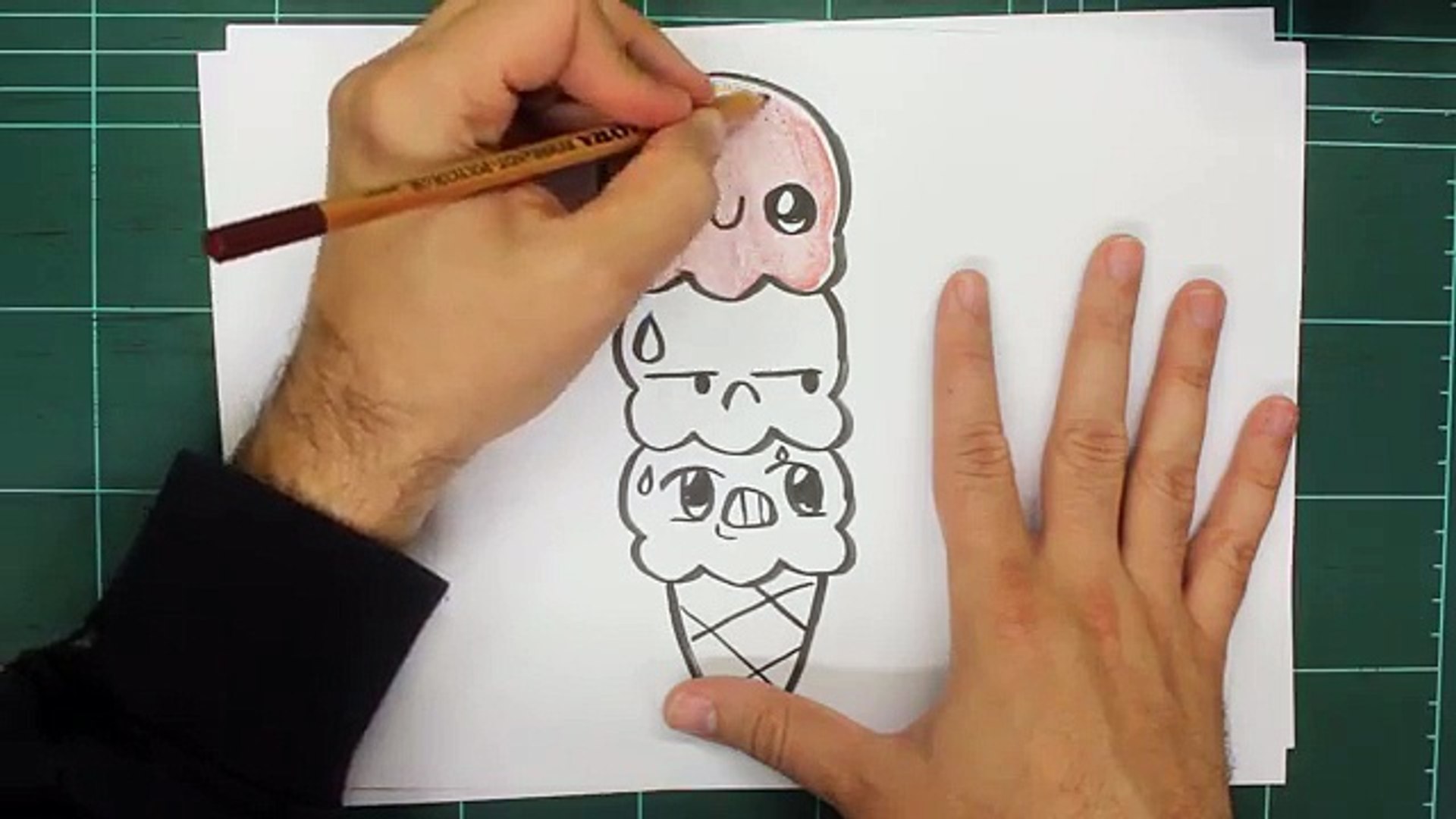 COMO DIBUJAR BOLAS HELADO PASO A PASO Dibujos kawaii faciles - How to draw a ICE CREAM - Dailymotion Video