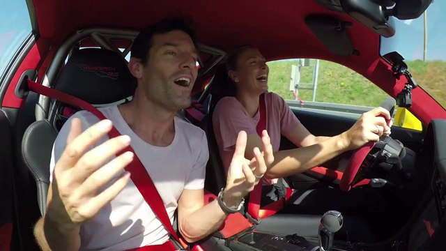 Maria Sharapova and Mark Webber in a Porsche 911 GT2 RS
