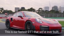 Mark Webber and the GT2 RS on the Albert Park Grand Prix Circuit