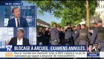 Blocage à Arcueil: le député France Insoumise Eric Coquerel atteint par des gaz lacrymogènes: 