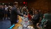 Magnus Carlsen plays the world versus 15 event was held at the UN HQ