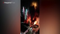 Voraz incendio devoró un edificio en la ciudad de Sao Paulo