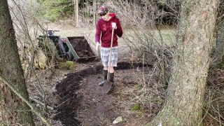 Building a Berm for the Mountain Bike Trail - Simple Trail-Building