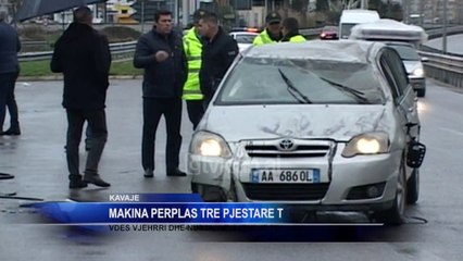 Makina perplas tre pjesetare te nje familje ne Golem