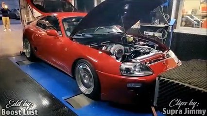 Toyota Supra 1700hp BIG Single Turbo vs GTR r35 vs r1 vs r6(antilag, 2 step,Straight from hell)