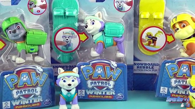 Pat Patrouille Winter Rescue Snowboard Ruben Rocky Everest Paw Patrol Jouet Toy Review